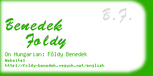 benedek foldy business card