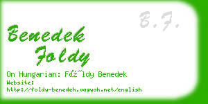 benedek foldy business card